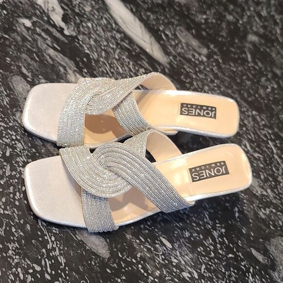 BRAND NEW JONES NEW YORK HEELS WITH CRISSCROSS STRAPS SANDAL - Picture 11 of 16